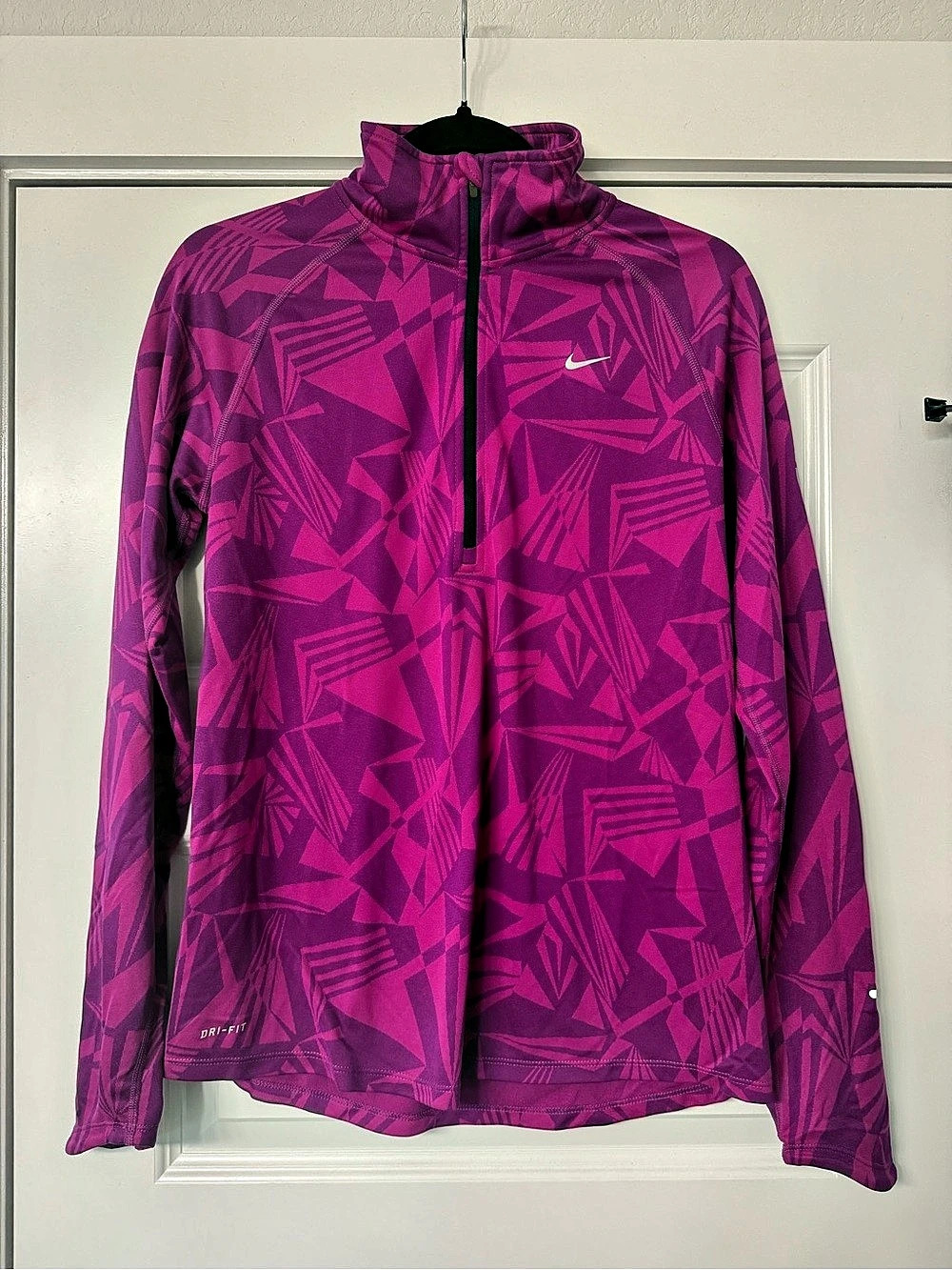 Nike Dri-FIT Half-Zip Pullover Geometric Purple & Pink